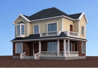 135平方米新農村自建二層別墅CAD設計圖紙及外觀圖，15x10米