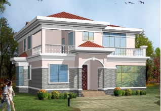 130平方米農(nóng)村二層別墅建筑設(shè)計(jì)圖紙，12.3x13.5米