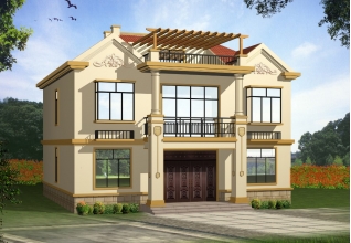 90平方米農(nóng)村二層房屋設(shè)計施工圖紙及效果圖，11x8.5米