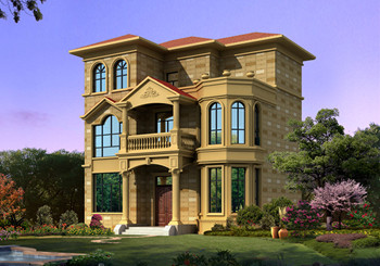 三層農村自建別墅設計圖紙及效果圖，占地110平米，外觀精致又大