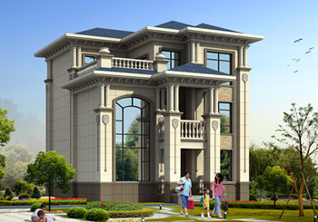 農村30萬別墅款式三層設計圖紙，帶地下儲藏室，挑空客廳