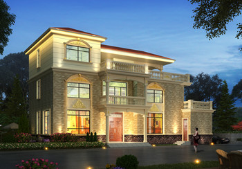 40萬左右農村三層樓房設計圖，帶露臺，占地190平方米