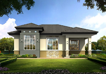 12米×10米左右一層別墅平房戶型圖及設計圖，造價低