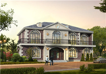 16米x11米四間兩層自建房二層別墅設計圖，外觀流暢而又別致