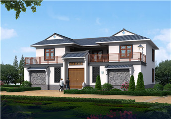 180平方米農村二層別墅四合院建筑設計圖紙