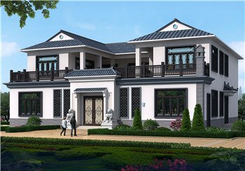 300平方二層別墅四合院設計圖紙方案（效果圖+施工圖）