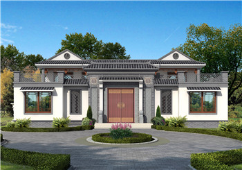 240平方米新農村四合院兩層樓房施工設計圖紙帶外觀圖