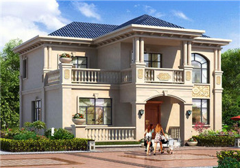 二層歐式小別墅設計方案，全套建筑設計圖紙+外觀效果圖