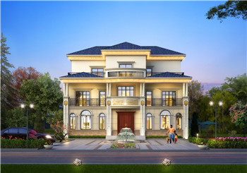 獨棟別墅戶型圖帶外觀效果圖，三層別墅設計方案推薦