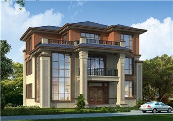 160平方米三層帶大露臺的復式別墅設計圖紙