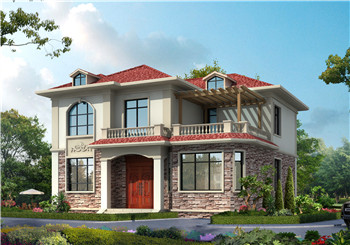 私人二層歐式別墅建筑設計圖（效果圖+全套別墅設計方案）