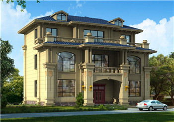 125平方米三層新農(nóng)村房屋建筑施工設(shè)計圖帶外觀圖