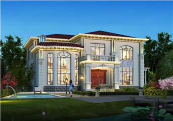 歐式二層別墅cad施工圖紙，含效果圖，歐式別墅設計圖紙展示