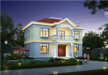 120平方米農(nóng)村漂亮實用的兩層別墅設計圖紙，含外觀圖片