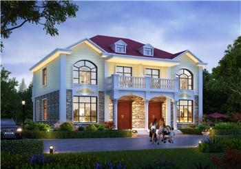 鄉(xiāng)村兄弟二層小戶型雙拼房屋別墅設(shè)計(jì)圖，造價(jià)低，面積小