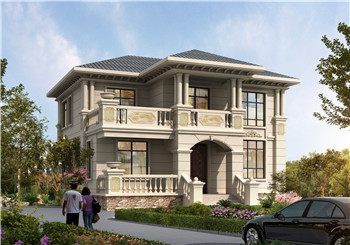 歐式小型二層別墅效果圖片，帶全套Cad別墅設計圖紙