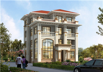 140平方米三層半新農村房屋別墅設計圖，帶車庫