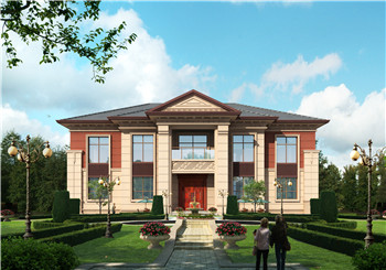 高端四間五間兩層別墅設計圖紙，開間20米自建房效果圖