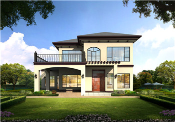 145平方米現代二層自建房屋設計CAD圖紙帶外觀效果圖