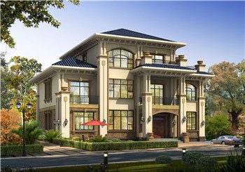 大戶型高端三層別墅設計圖紙，外觀效果圖+CAD建筑圖