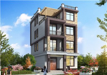 新農(nóng)村小戶型4層自建房三層半別墅設(shè)計圖，平屋頂設(shè)計