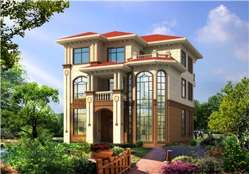 140-150平方米新農村別墅設計圖紙，帶外觀效果圖，復式戶型