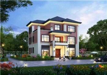 125平方米新中式農村自建三層別墅建筑設計圖紙及效果圖