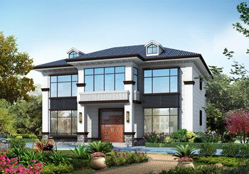 時(shí)尚的農(nóng)村二層別墅圖紙?jiān)O(shè)計(jì)，現(xiàn)代風(fēng)格，簡約的外觀