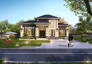 歐式風二層別墅設計圖，帶陽光房設計，時尚美觀還很實用