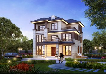 新農(nóng)村住宅設(shè)計(jì)圖紙含效果圖,方方正正的別墅方案