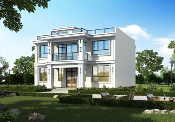 140平米平屋頂二層新農村自建房設計圖，極簡主義設計 ，實用優雅！