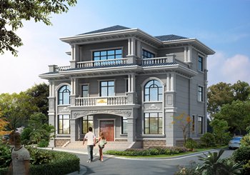 客廳中空的三層豪華小別墅設計圖,時尚靚麗,鄉下建一棟有面子