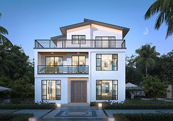 田園輕奢三層帶露臺的鄉村別墅設計圖紙，11x10米