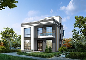 面寬11米現代風二層小別墅，平屋頂設計，緊跟潮流時尚前衛