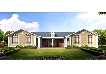 300平方米實用大氣的一層雙拼房屋設計方案，不到30萬就能蓋