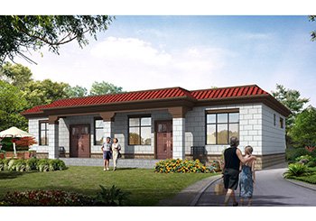 兄弟共建一層雙拼平房設(shè)計圖，省錢省心又可相互照應(yīng)