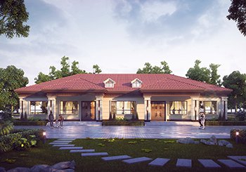 精致時尚一層雙拼別墅設計圖，造價實惠，起居互不打擾