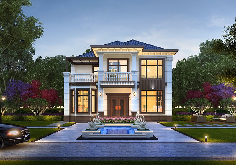 農(nóng)村小別墅設(shè)計圖二層，占地不大顏值高，最適合農(nóng)村建造。