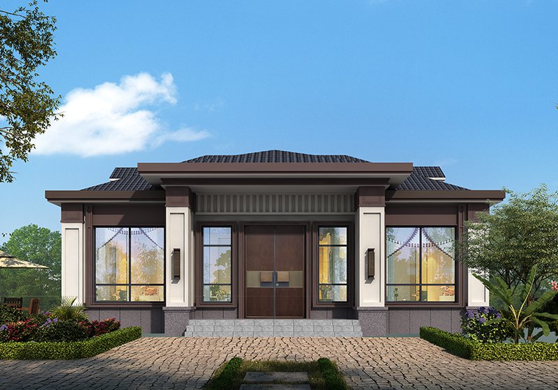 最新12x9米一層平房別墅設(shè)計(jì)圖，好看不貴居住舒適！