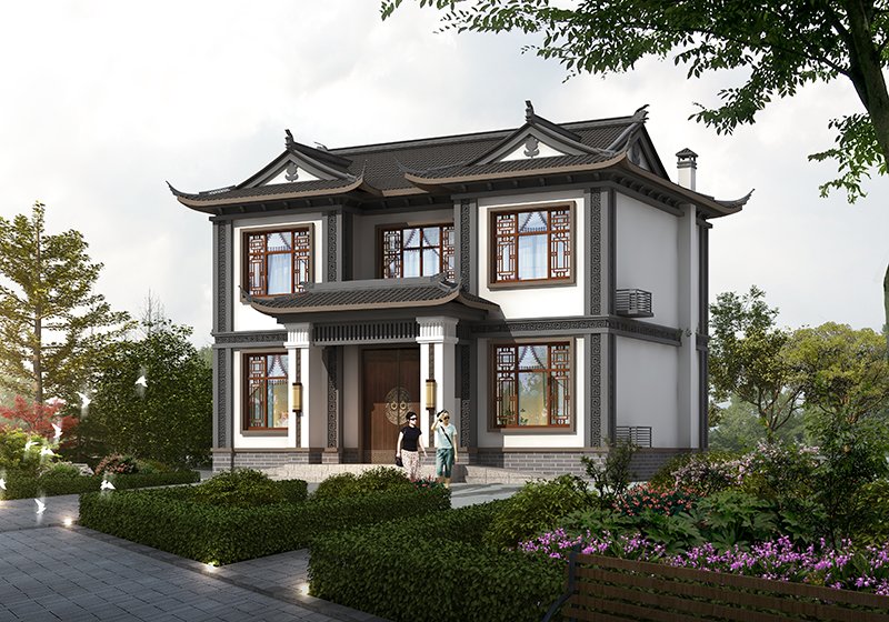小占地二層徽派別墅設計圖，白墻黛瓦韻味十足，太氣派了