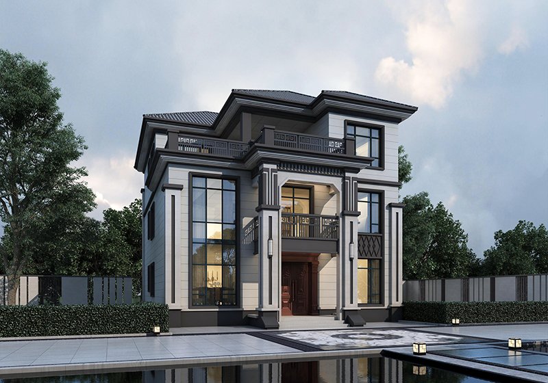 面寬12米新中式三層別墅設計圖，回家建房就選它，全家人都愛的設計！