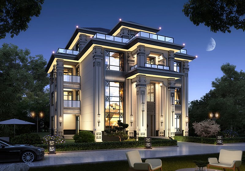 四層復式別墅設計方案，外觀氣派布局實用，舒適宜居美極了！