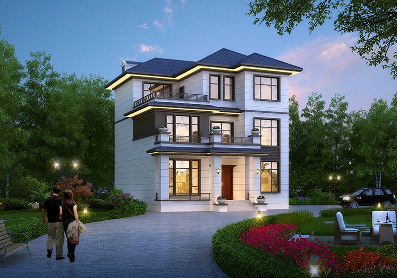 11x13米兩層半現代風別墅設計圖，??看過的都后悔建早了！