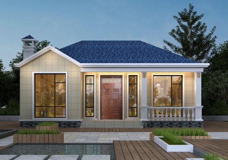 占地70平米一層小戶型別墅設計圖,功能齊全造價低,耐看實用