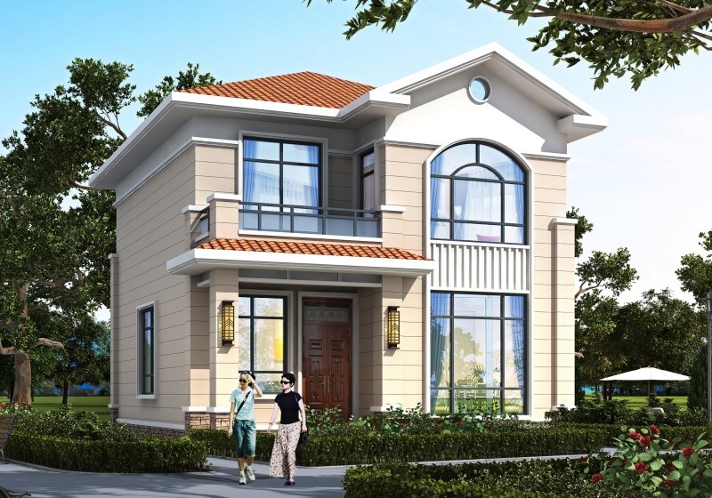 面寬8米農(nóng)村二間二層小別墅設(shè)計(jì)方案，施工簡(jiǎn)單造價(jià)低