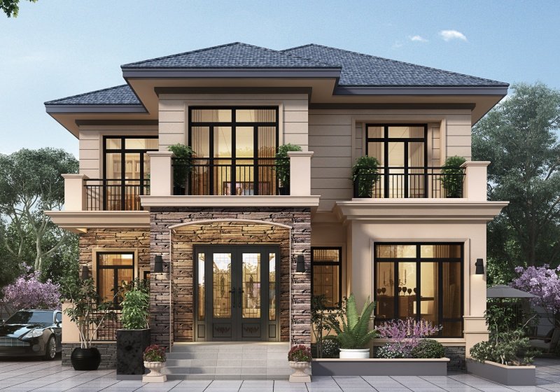 經典美式二層小別墅設計圖，回鄉建房不可不看的經典之作