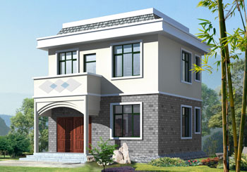 農村簡單兩層別墅房屋設計圖紙（含外觀效果圖）