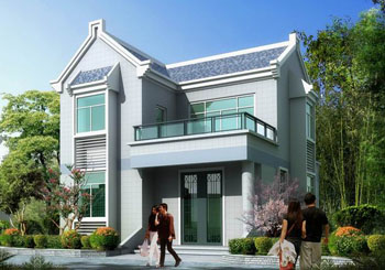 新農(nóng)村二層住宅設(shè)計(jì)圖紙，簡(jiǎn)單別墅設(shè)計(jì)圖（含效果圖）