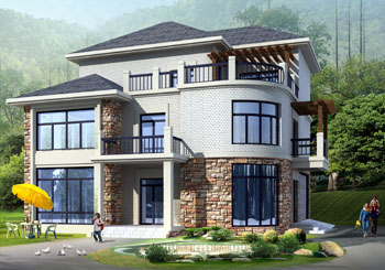 三層現代別墅設計圖紙，全套私人別墅圖紙（含外觀效果圖）