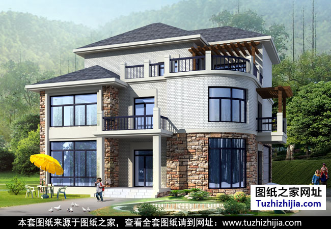 三層現(xiàn)代別墅設(shè)計圖紙效果圖